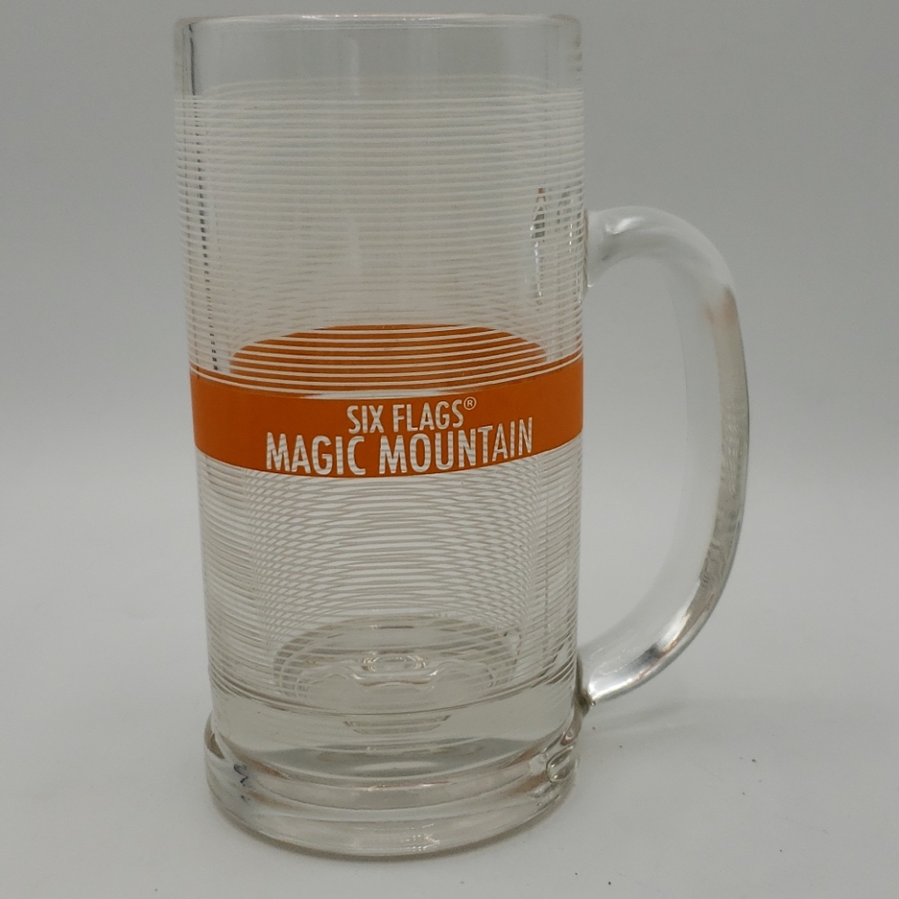 Six Flags Magic Mountain Glass Beer Mug Stein